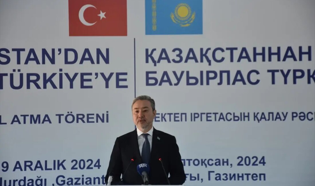 Kazakistan'dan Gaziantep Nurdağı'na gerçekleştirilen okul yapımı töreni, eğitimde iş birliğini