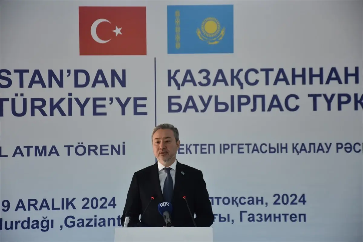 Kazakistan'dan Gaziantep Nurdağı'na gerçekleştirilen okul yapımı töreni, eğitimde iş birliğini