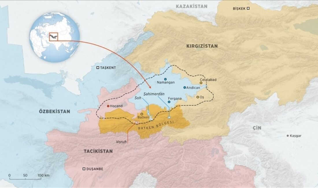 1991’den bu yana Kırgızistan ile Tacikistan ortasında süren hudut problemine