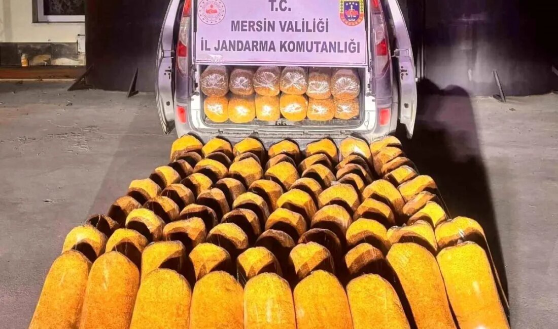 Jandarma, Mersin'de geçersiz bandrollü 580 kg kaçak tütün ve bir