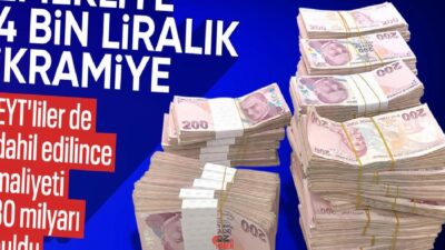 Bayram ikramiyelerinin 3 bin liradan 4 bin liraya yükseltilmesini içeren